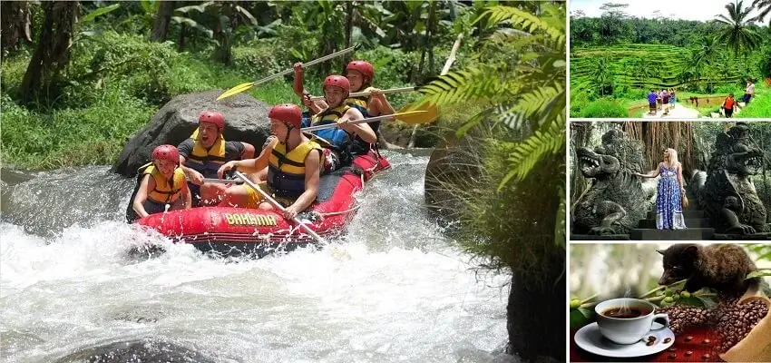 Bali Rafting and Ubud Tour, Ayung Rafting Ubud Tour, Bali Combination Tour Packages, Bali Nafis Tour