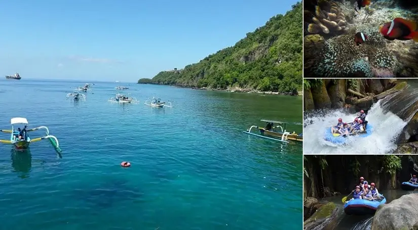 Blue Lagoon Snorkeling Tour and Rafting Tour, Bali Snorkeling Rafting Tours, Bali Double Activities Tour Packages, Bali Nafis Tour